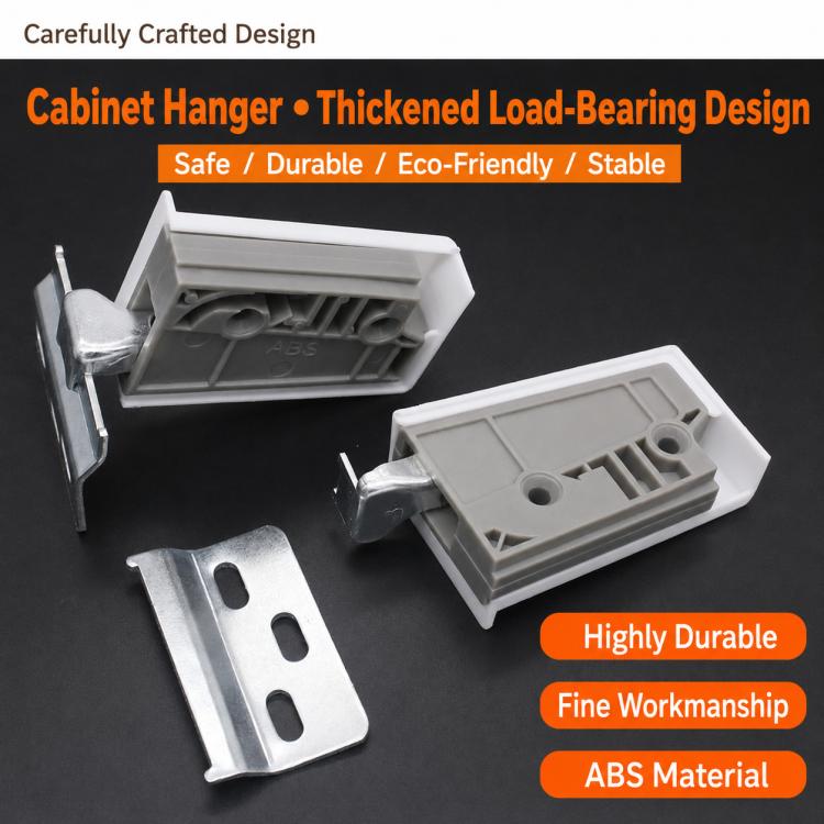 2pcs/Pack Heavy-Duty Cabinet Hanger Bracket Adjustable Wall Cabinet Parts, Grey Without Cover Style, Yellow Without Cover Style, Yellow With Cover Style