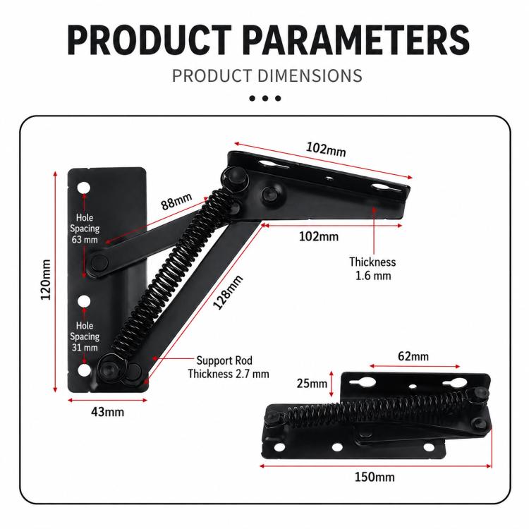 Furniture Sofa Seat Lift Spring Hinge Brackets Metal Lift-Up Connector, Split Style, Integrated Style, Triangular Style, Chaise Lounge Lift Style