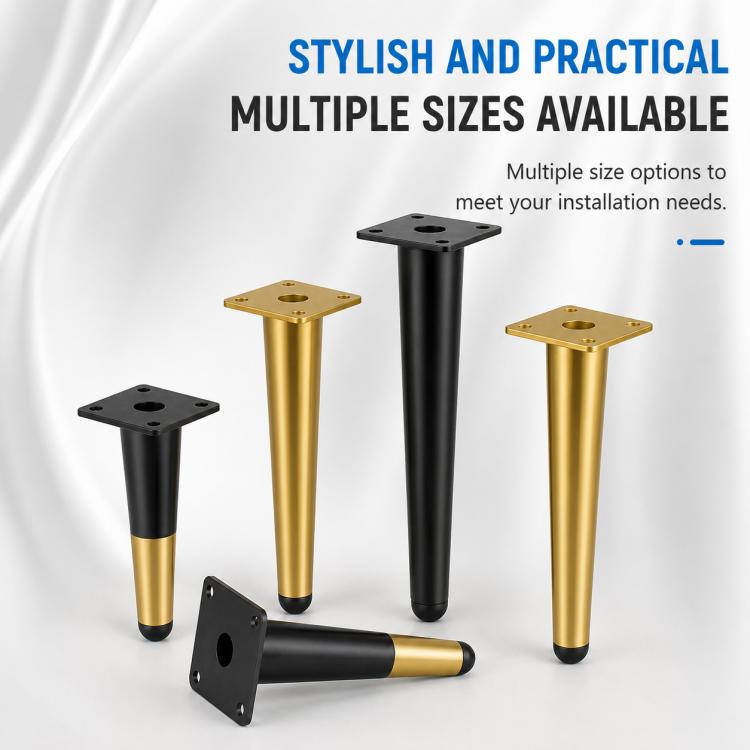 Straight Tapered Metal Furniture Support Legs for Sofas and Coffee Tables, 10cm, 12cm, 15cm, 17cm, 20cm, 25cm, 30cm