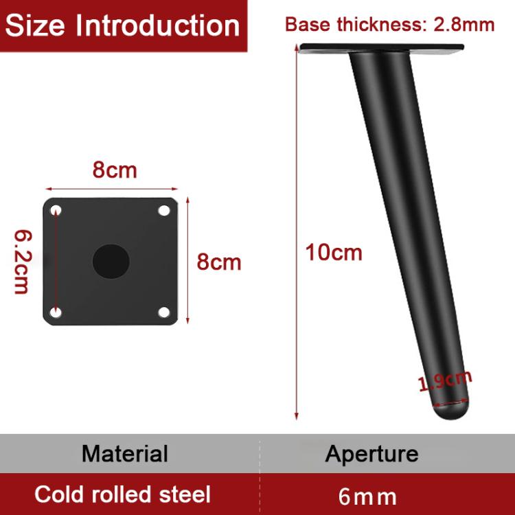 Angled Tapered Metal Furniture Support Legs for Sofas and Coffee Tables, 10cm, 12cm, 15cm, 17cm, 20cm, 25cm, 30cm