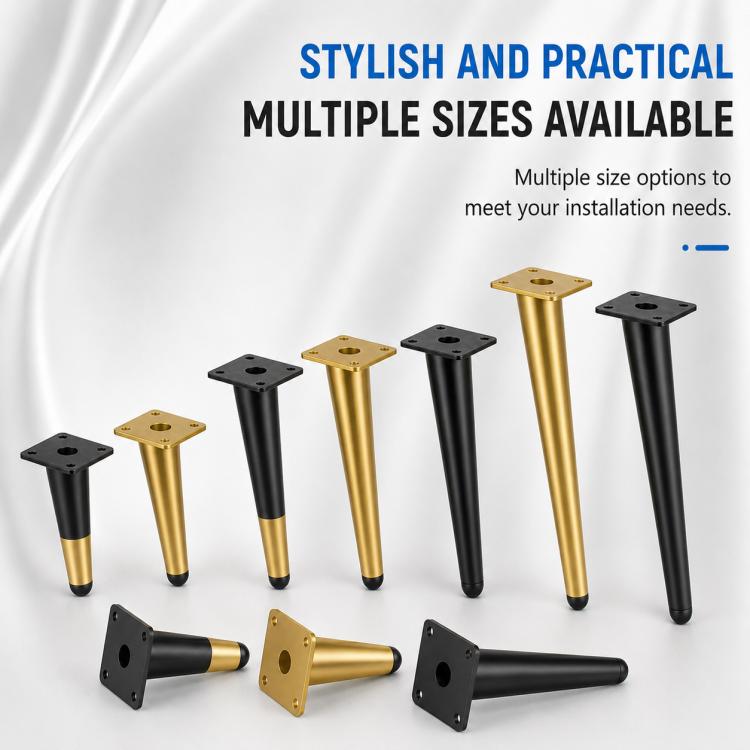 Angled Tapered Metal Furniture Support Legs for Sofas and Coffee Tables, 10cm, 12cm, 15cm, 17cm, 20cm, 25cm, 30cm