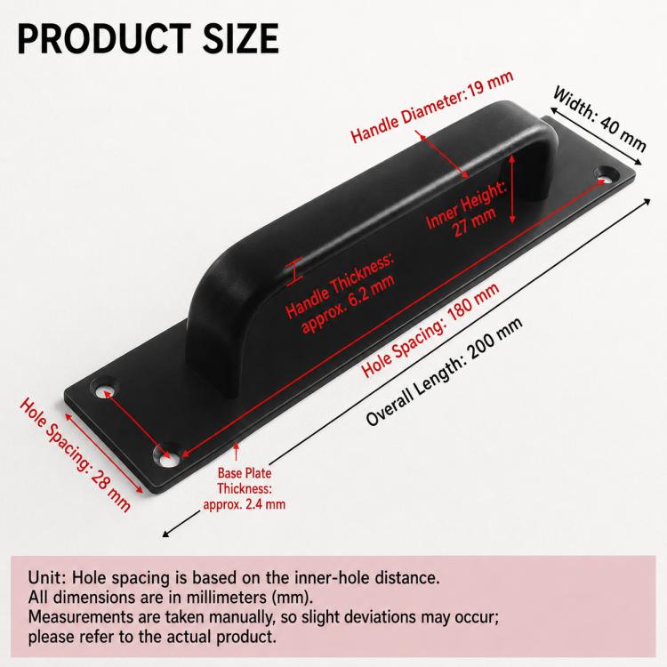 Widened Style Aluminum Alloy Furniture Pull Handles Door Handles with Mounting Screws, 200mm