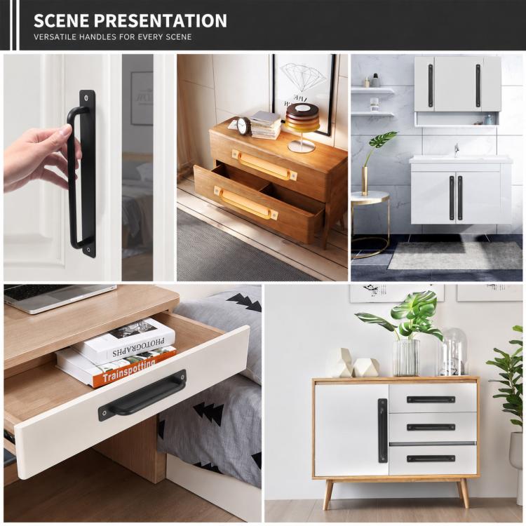 Widened Style Aluminum Alloy Furniture Pull Handles Door Handles with Mounting Screws, 200mm