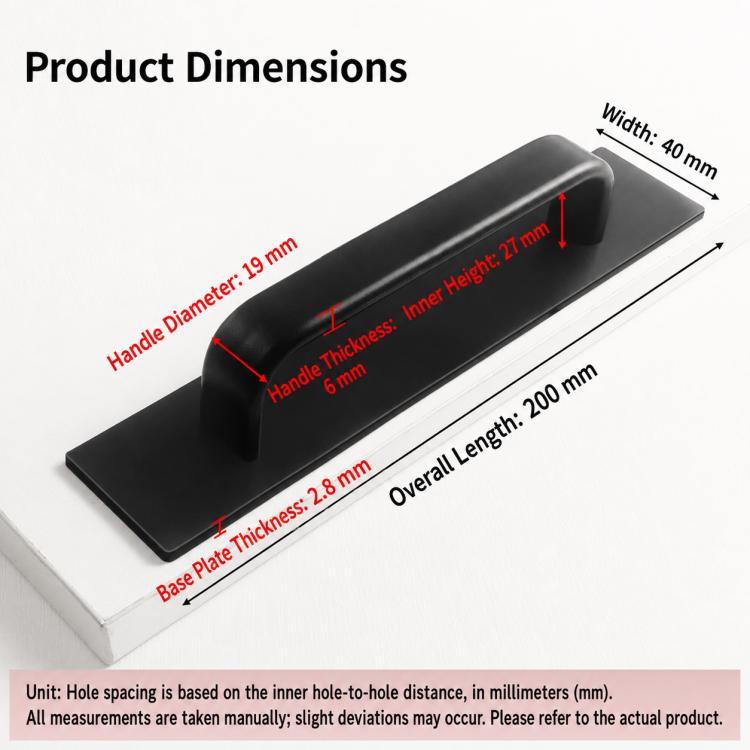 Widened Style No-Drill Aluminum Alloy Furniture Pull Handles Door Handles, 200mm