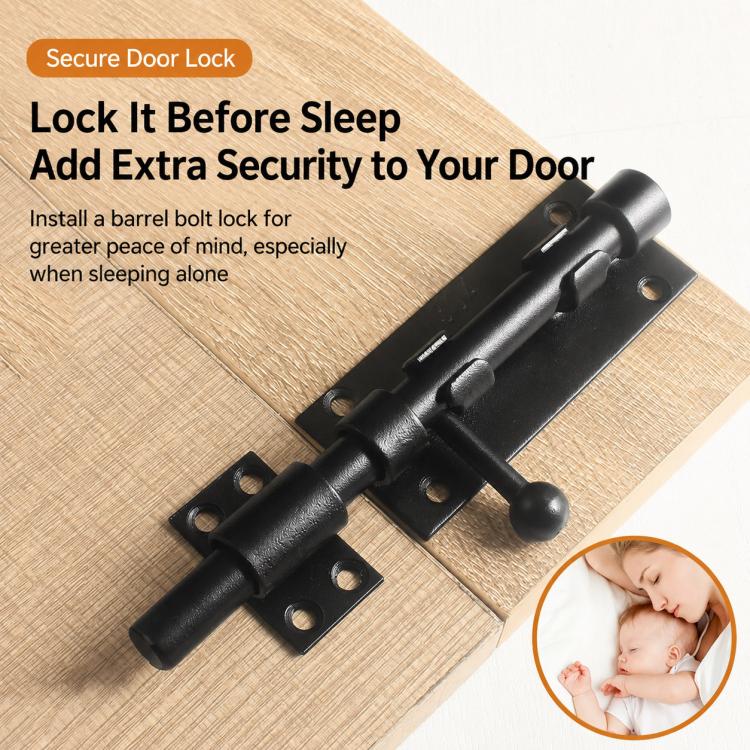 304 Stainless Steel Ball Handle Slide Bolt Latch Door Lock with Lock Hole, 4 inch, 5 inch, 6 inch, 8 inch, 10 inch, 12 inch, 14 inch, 16 inch, 18 inch, 20 inch 12 Core, 20 inch 14 Core, 24 inch, 32 inch