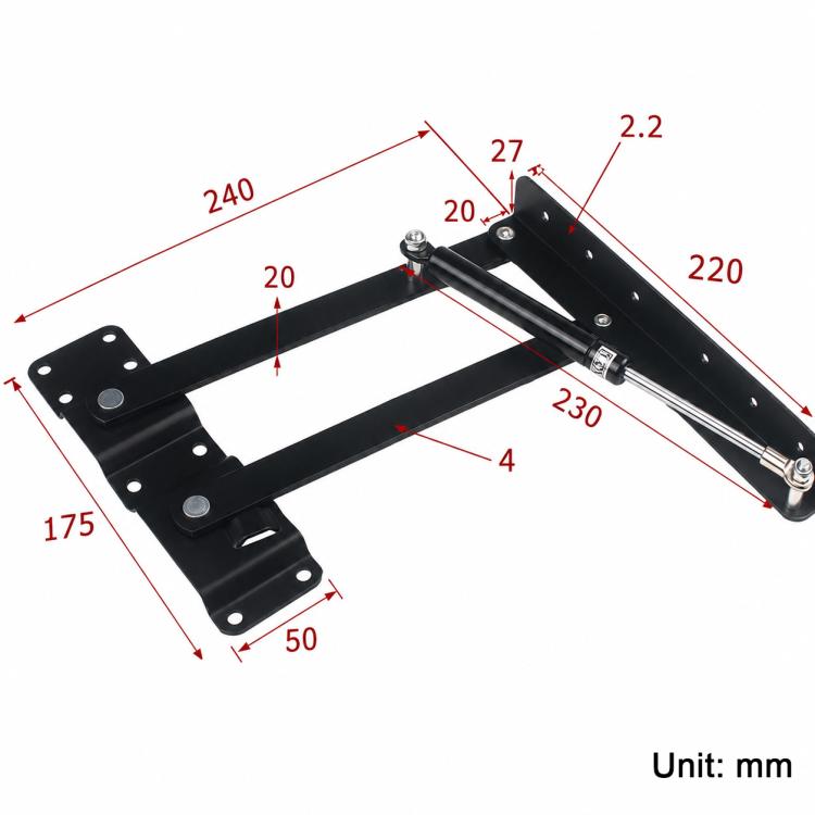 2pcs/Pack Furniture Support Lift Bracket Coffee Table Lift-Top Mechanism, Pneumatic Style, Spring Style