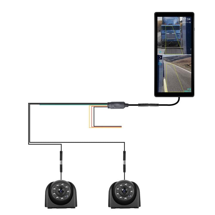 10.36 inch Trucks Electronic Rear-View Mirror Digital HD Wired Touchscreen 2 in 1 Set with BSD DVRs