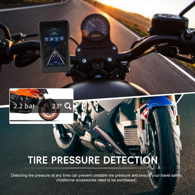 5 inch Vertical Motorcycle Portable Waterproof CarPlay GPS Navigator, Standard, Standard+Tire Pressure Monitor