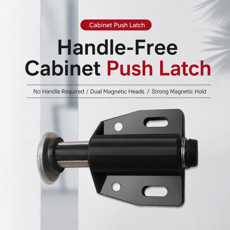Handle-Free Push-To-Open Cabinet Door Latch, 202 Double Head Style Black, 202 Double Head Style Beige, 201 Single Head Magnetic Style Black, 201 Single Head Magnetic Style Beige, 222 Single Head Magnetic Style Black, 222 Double Head Magnetic Style Blac...