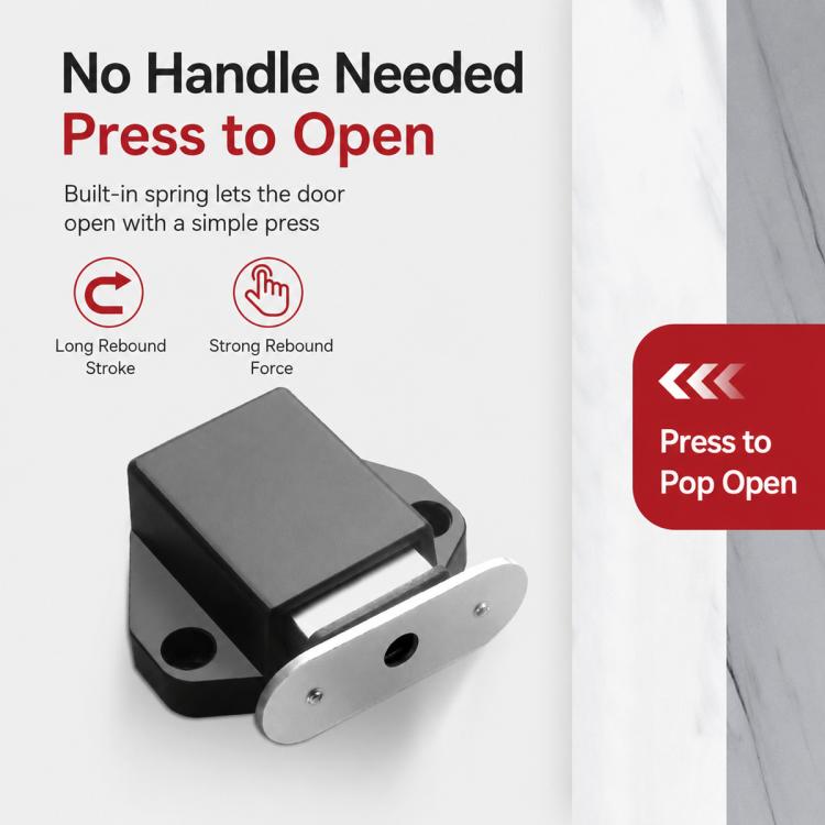 Handle-Free Push-To-Open Cabinet Door Latch, 202 Double Head Style Black, 202 Double Head Style Beige, 201 Single Head Magnetic Style Black, 201 Single Head Magnetic Style Beige, 222 Single Head Magnetic Style Black, 222 Double Head Magnetic Style Blac...