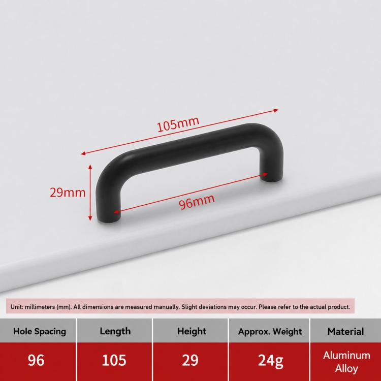 Solid Aluminum Alloy Cabinet Door Pull Handle, Furniture Handles Door Knob, 96mm, 128mm, 160mm, 192mm