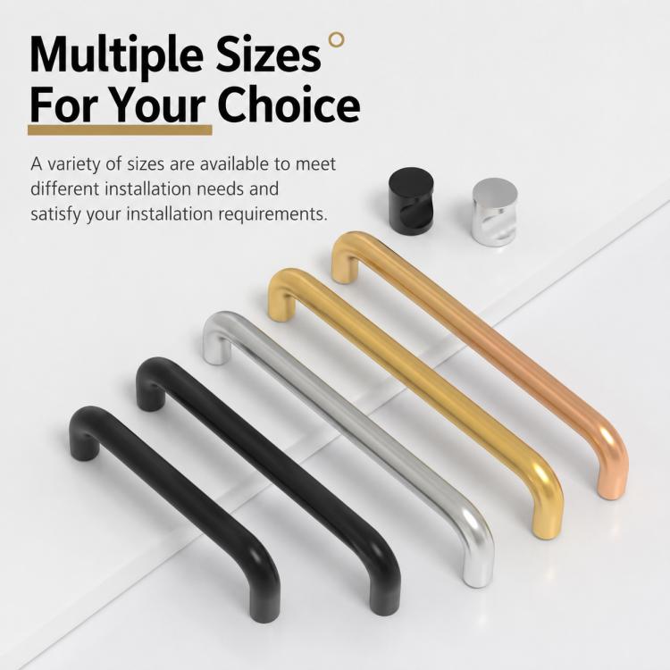 Solid Aluminum Alloy Cabinet Door Pull Handle, Furniture Handles Door Knob, 96mm, 128mm, 160mm, 192mm