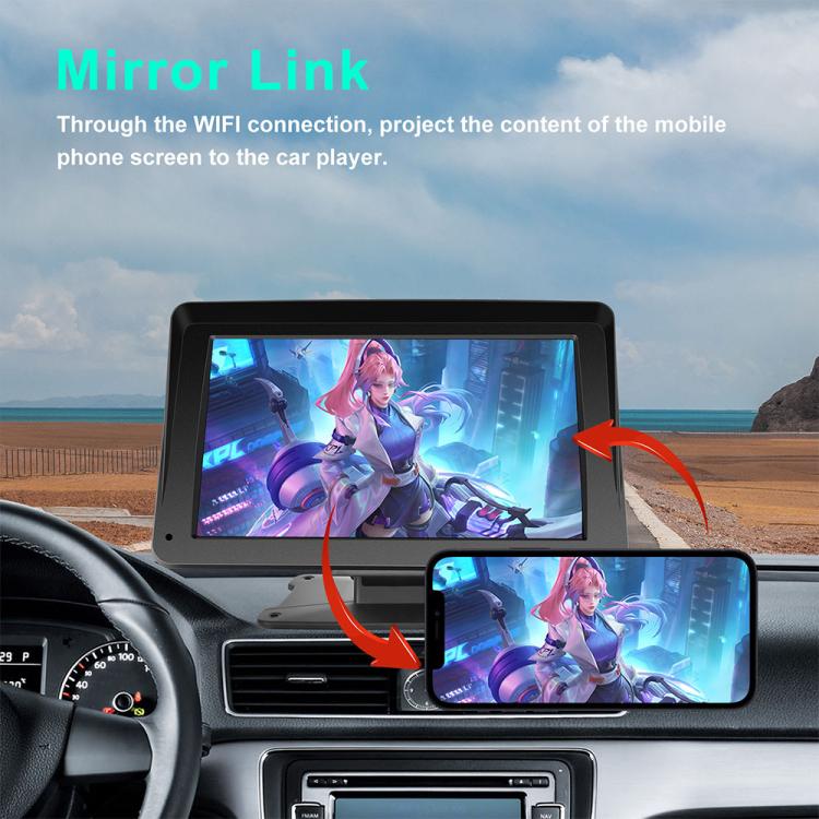 7 inch Center Portable Screen Wireless CarPlay Car Navigation System, Sunshade Cover, Without Sunshade Cover, Incell Screen