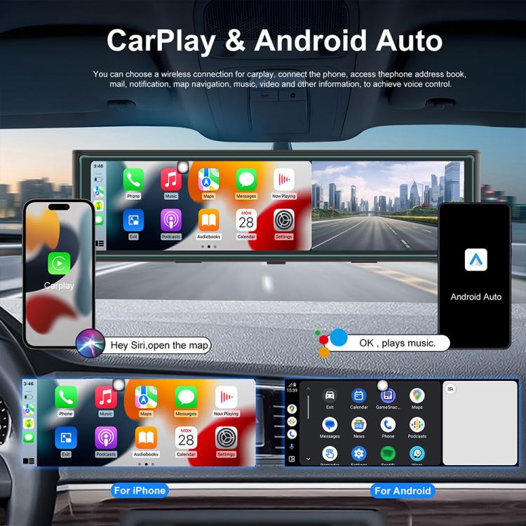 10.99 inch 4K Center CarPlay Auto Car Portable Navigation Screen, Standard, Standard+Reversing Camera