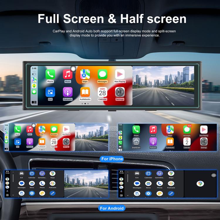 10.99 inch 4K Center CarPlay Auto Car Portable Navigation Screen, Standard, Standard+Reversing Camera