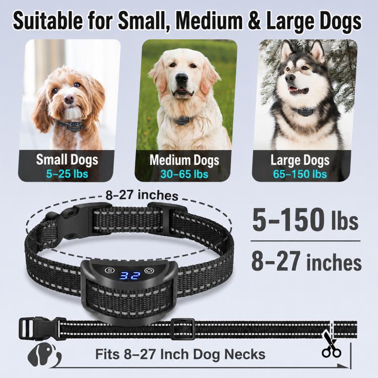 PaiPaitek PD259B USB Rechargeable Auto Anti Barking Dog Training Collar, PD259B