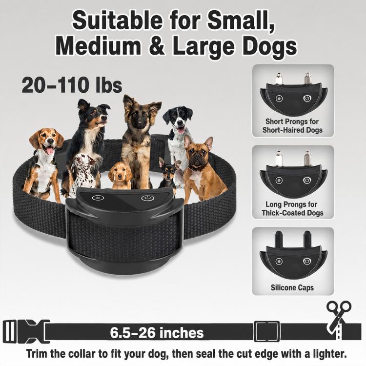 PaiPaitek PD520S Remote Controll Anti Barking Pet Dog Training Collar, PD520S-1, PD520S-2