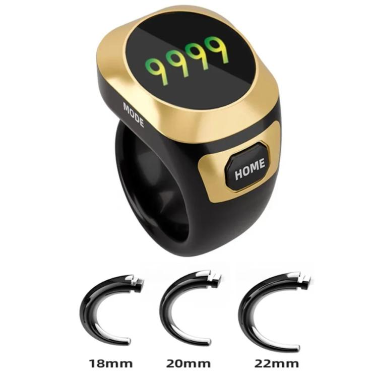 S6 Adjustable Size Color Screen Display Prayer Smart Bluetooth Ring Counter, S6 (Black), S6 (Green), S6 (Rose Gold), S6 (Silver)