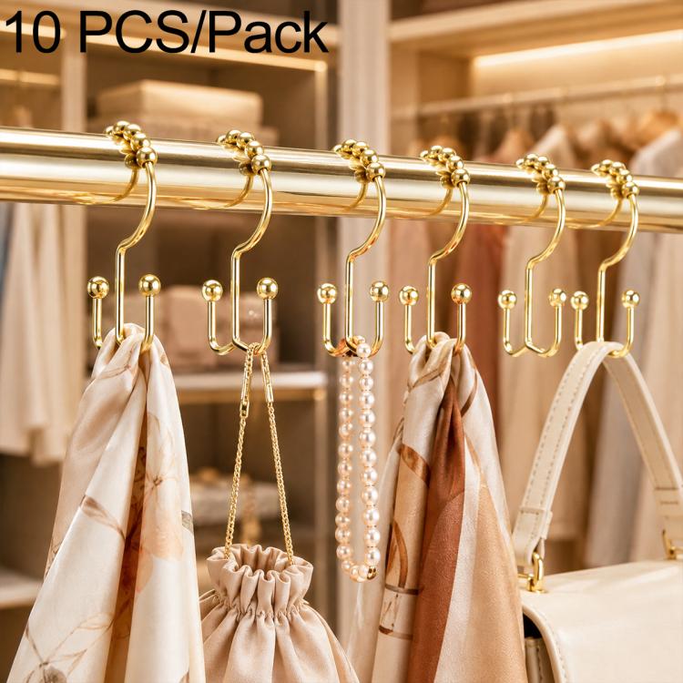 10 PCS/Pack Mountain Shaped Curtain Shower Curtain Metal Hooks, Iron, 201 Stainless Steel, 304 Stainless Steel