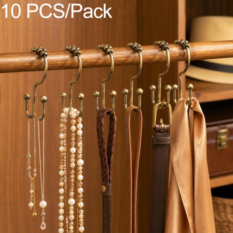 10 PCS/Pack Mountain Shaped Curtain Shower Curtain Metal Hooks, Iron, 201 Stainless Steel, 304 Stainless Steel