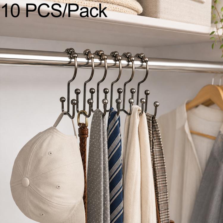 10 PCS/Pack Mountain Shaped Curtain Shower Curtain Metal Hooks, Iron, 201 Stainless Steel, 304 Stainless Steel