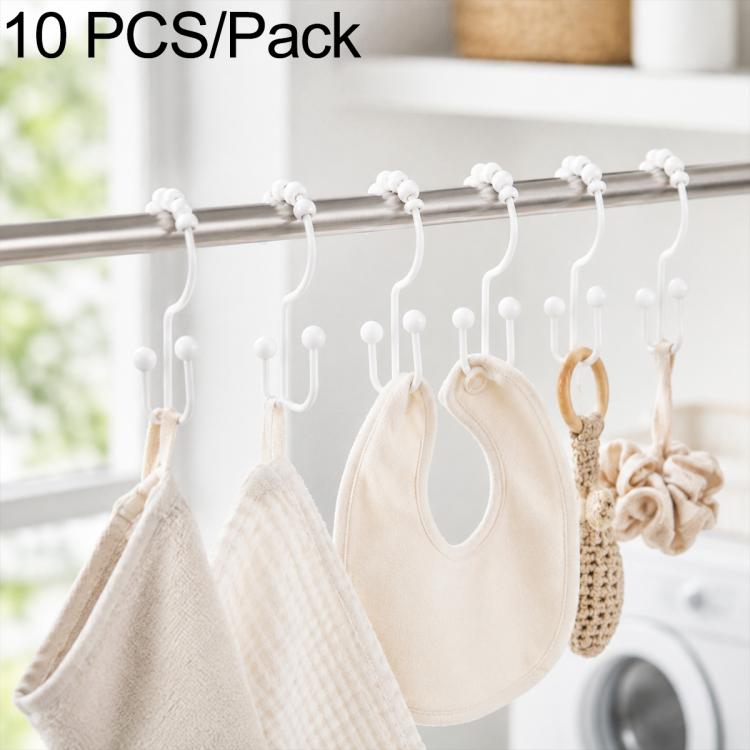 10 PCS/Pack Mountain Shaped Curtain Shower Curtain Metal Hooks, Iron, 201 Stainless Steel, 304 Stainless Steel