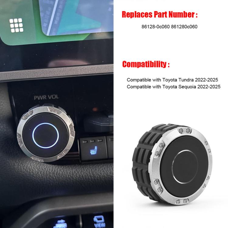 Car A/C and Radio Display Control Knob for Toyota Tundra / Sequoia 2022-2025 86128-0C060, For Toyota Tundra
