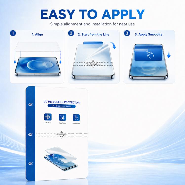 ZWX Full-Coverage Curved Silicone Electroplated UV-Cured Film for Film Cutting Machines, 20 PCS/Pack, 40 PCS/Pack