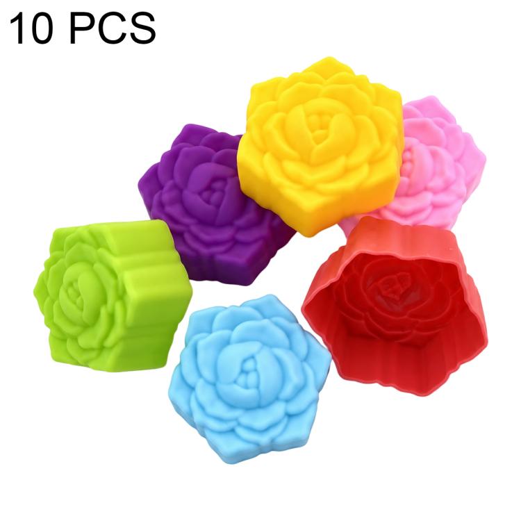 10 PCS/Pack High-Temperature Flower Silicone Mold