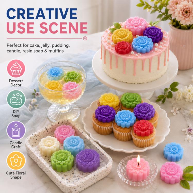 10 PCS/Pack High-Temperature Flower Silicone Mold