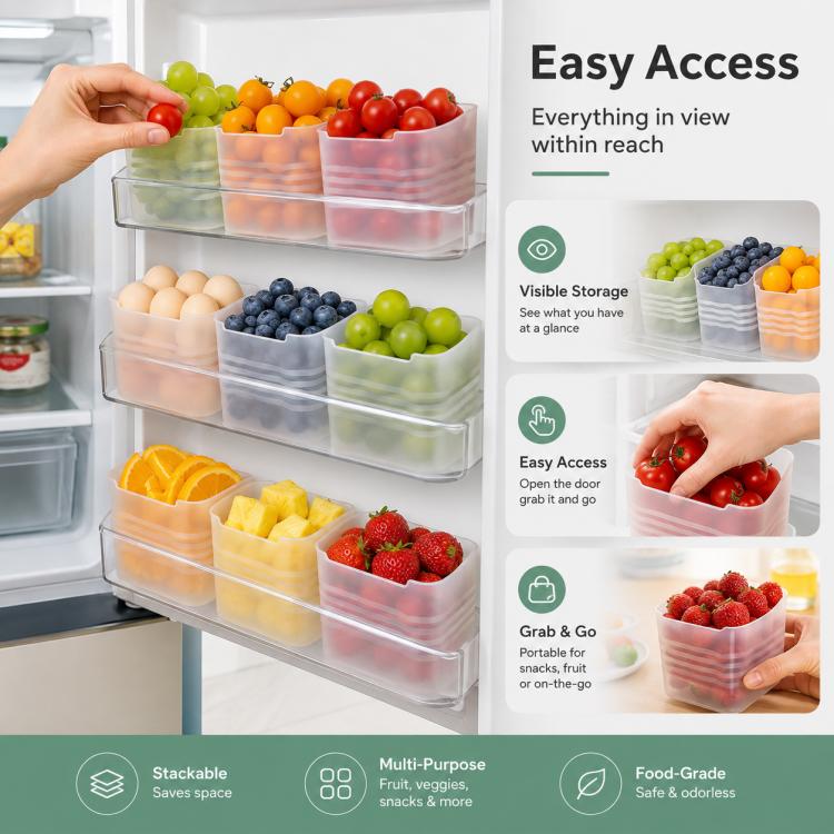 10 PCS/Pack Refrigerator Door Storage Fresh-Keeping Container