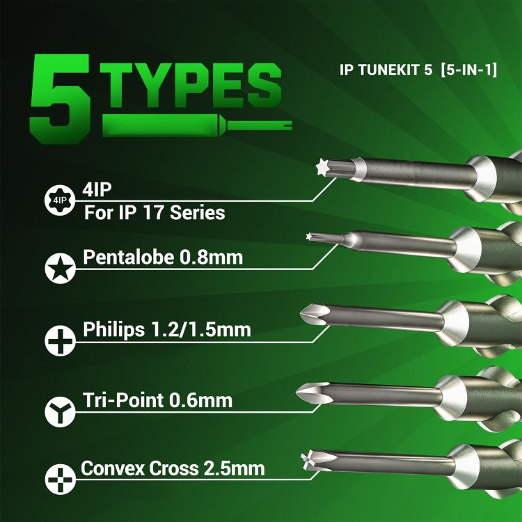 2UUL SD25 Magnetic Screwdriver Bits 4mm 5 in 1 Set