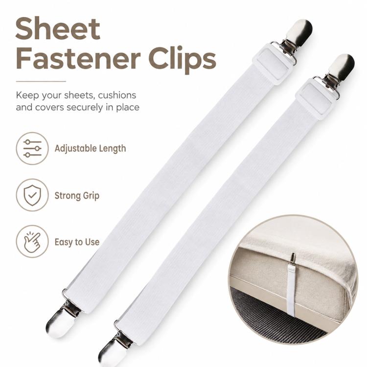 1 Pair Bed Sheet Anti-slip Fastener Clips