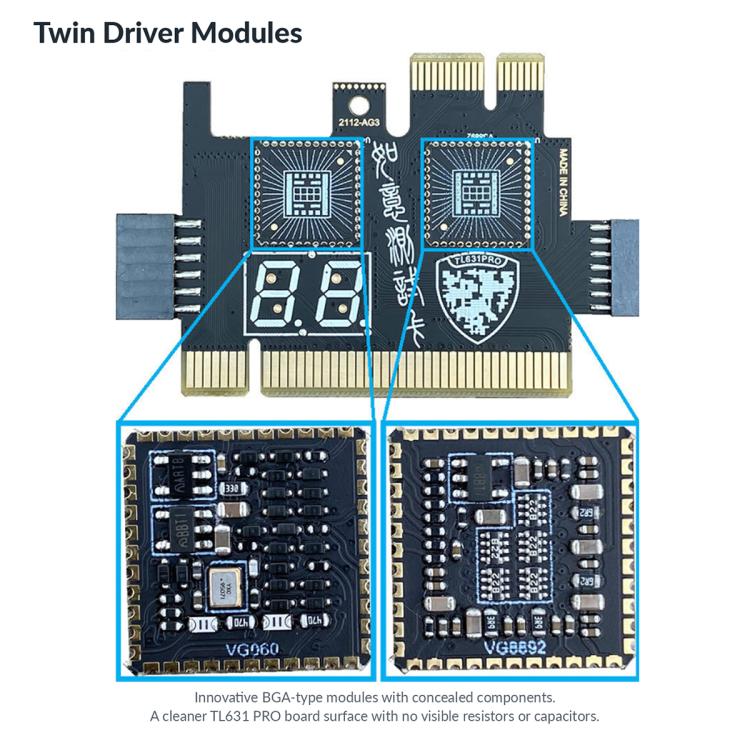 PCIe Laptop and Desktop Motherboard Diagnostic Card, TL631 Pro, TL631 Mini PCIE, TL631 Pro + Mini PCIE