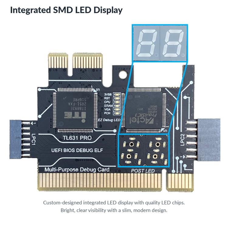 PCIe Laptop and Desktop Motherboard Diagnostic Card, TL631 Pro, TL631 Mini PCIE, TL631 Pro + Mini PCIE
