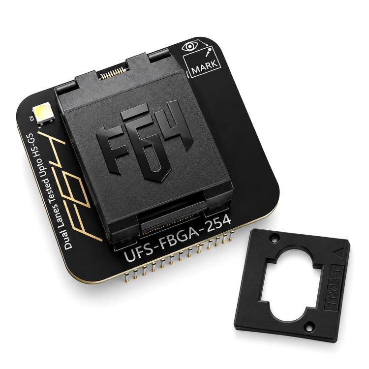 UFS/eMMC Programmer, Flash 64 Ultra Full Kit, F64 UFS-FBGA-297 Socket Adapter, F64 UFS-FBGA-254 Socket Adapter, F64 UFS-FBGA-153 Socket Adapter, F64 EMMC 4 in 1 Set