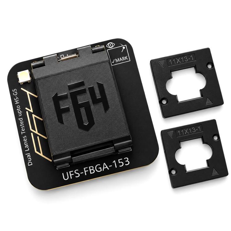 UFS/eMMC Programmer, Flash 64 Ultra Full Kit, F64 UFS-FBGA-297 Socket Adapter, F64 UFS-FBGA-254 Socket Adapter, F64 UFS-FBGA-153 Socket Adapter, F64 EMMC 4 in 1 Set