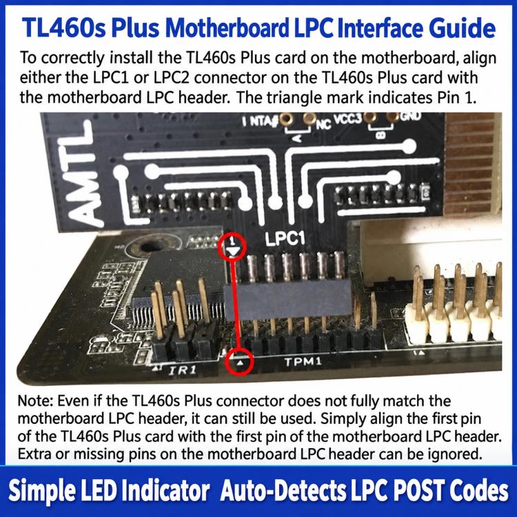 TL460s Plus PCIe LPC Debug Test Diagnostic Card