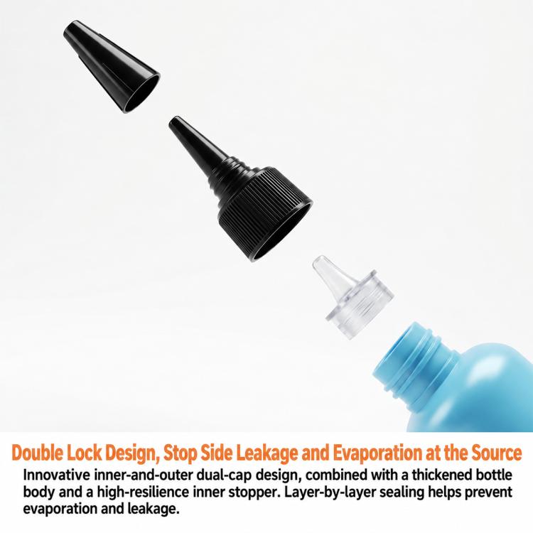 HUIMINTONG P008 Anti-Slip Leak-Resistant ESD-Safe Alcohol Dispenser Bottle, 60ml, 100ml