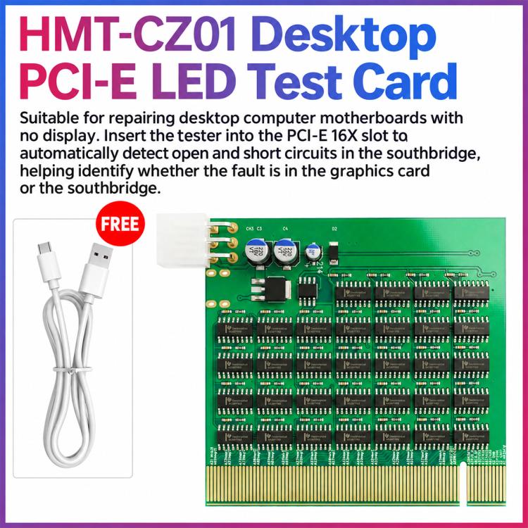 HuiMinTONG HMT-CZ01 PCI-E 16X Desktop PC Motherboard Diagnostic Tester with LED