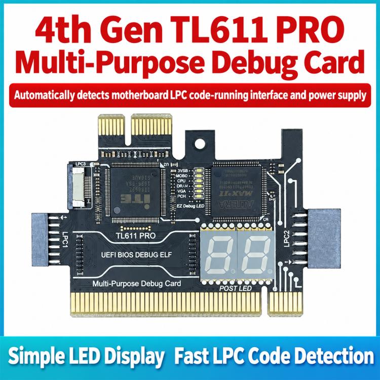 TL611 Pro PCI-E LPC DEBUG Motherboard Diagnostic Card