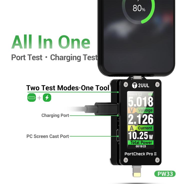 2UUL PW33 PortCheck Pro II Charge Port 2 in 1 Function Tester