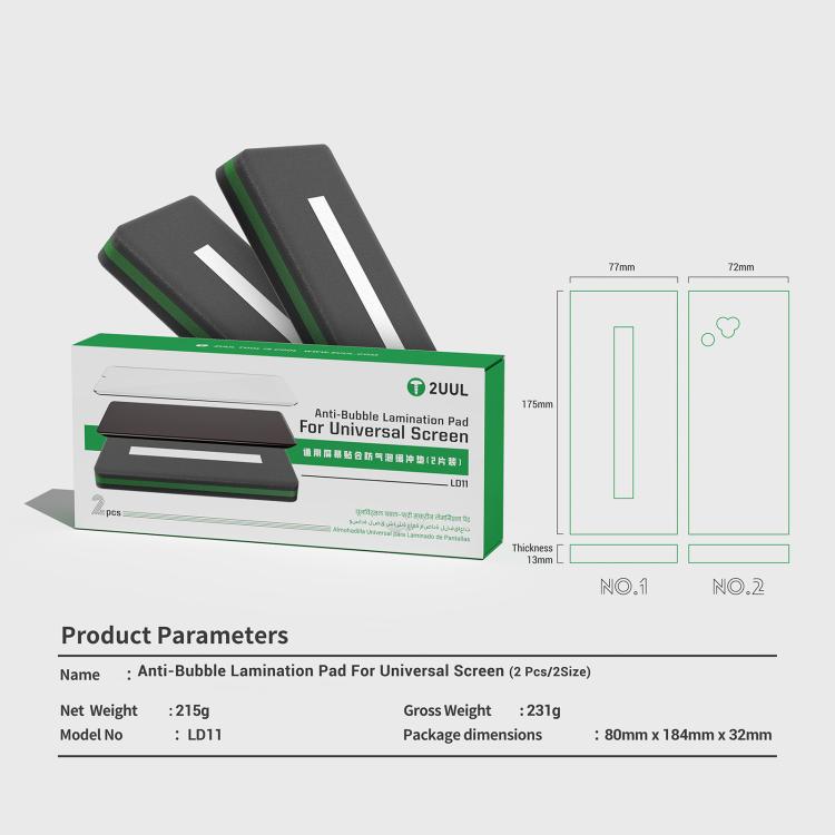 2UUL 2 in 1 LD11 Anti-Bubble Lamination Pad for Universal Screen