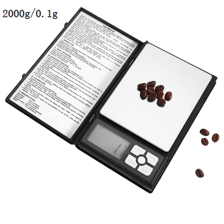 MH-1108 Notebook Shape High Precision Electronic Diamond Gold Jewelry Scale  (0.1g~2000g), Excluding Batteries, MH-1108 2000g