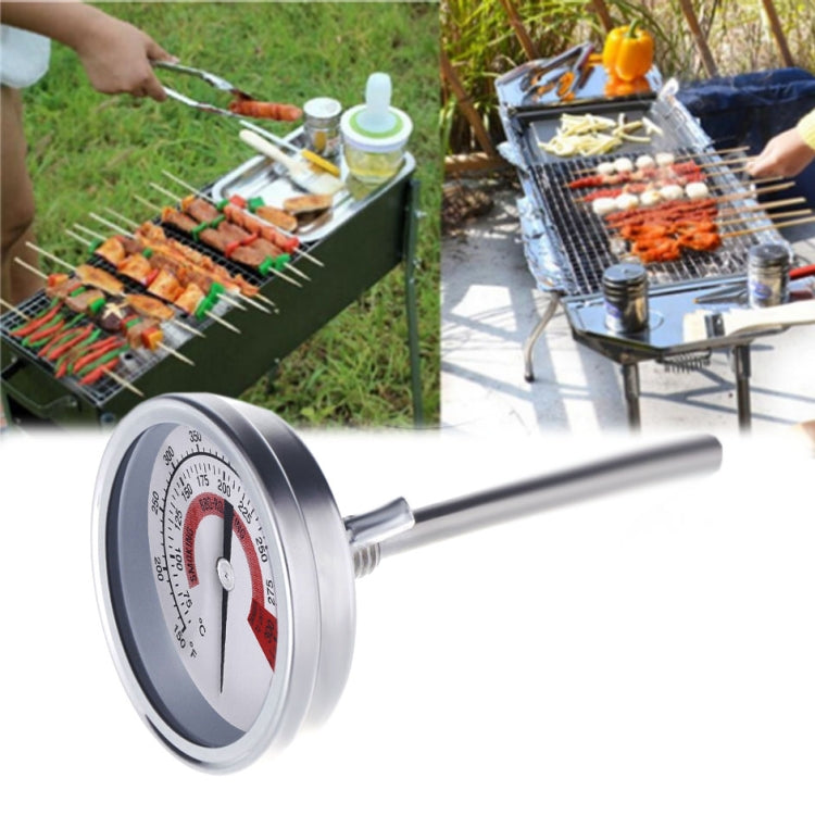 Stainless Steel Oven Thermometers BBQ Smoker Pit Grill Bimetallic Thermometer Temp Gauge Cooking Tools with Dual Display & Anti-fog Glass, WSS-411