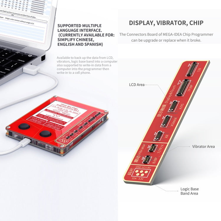 Chip Programmer LCD Screen True Tone Repair Programmer for iPhone 7 / 8 / XR /XS / XS Max Data Transfer, For iPhone 7 / 8 / XR /XS / XS Max