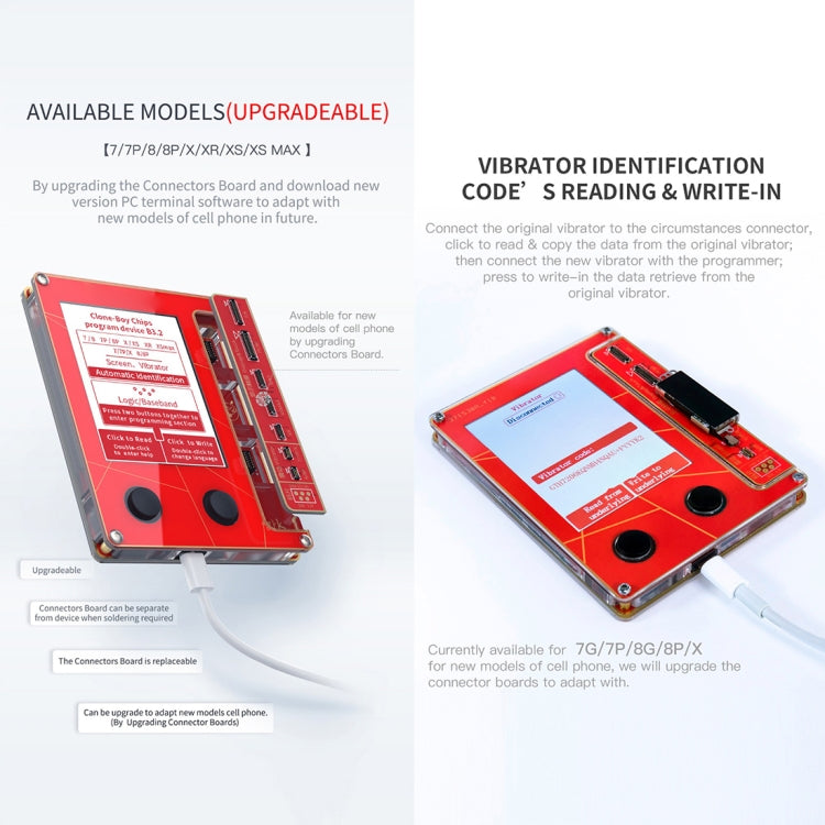 Chip Programmer LCD Screen True Tone Repair Programmer for iPhone 7 / 8 / XR /XS / XS Max Data Transfer, For iPhone 7 / 8 / XR /XS / XS Max