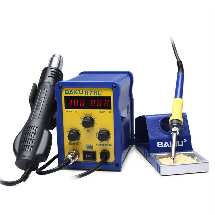 BAKU BK-878L2 AC 110V LED Display 2 in 1 Hot Air Gun Soldering Iron Soldering Station, BK-878L2 AC 110V