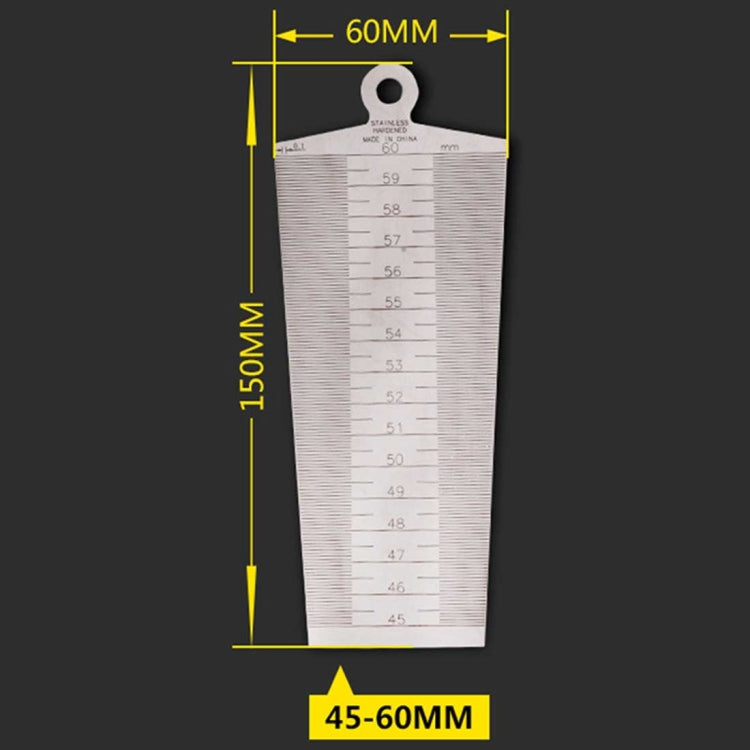 Wedge Feeler Gap 45-60mm Stainless Steel Ruler Inspection Taper Gauge Metric Measure Tool, 45-60mm Metric