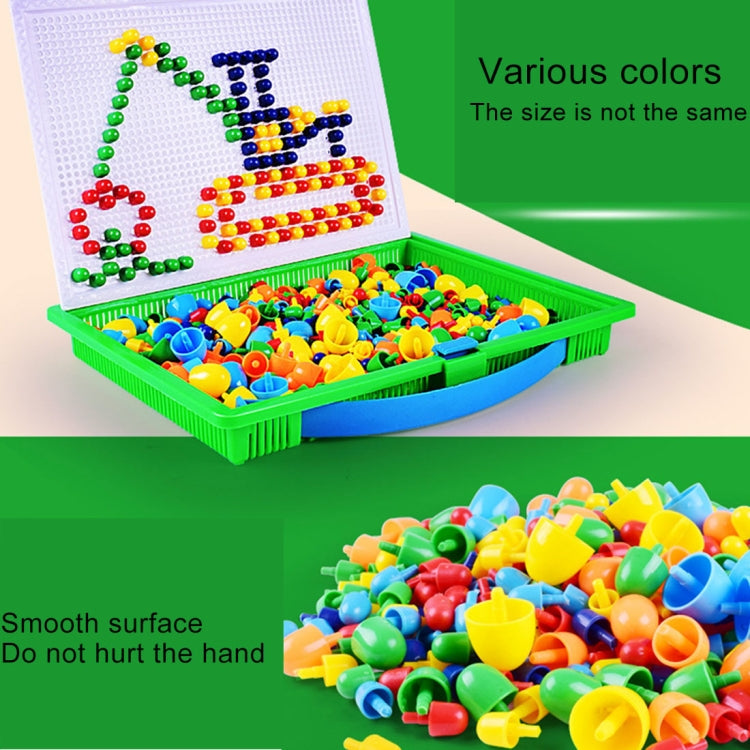 296 in 1 / Set Early Childhood Educational Creative DIY Desktop Mushroom Nail Puzzle Game Toy, 296 in 1 / Green